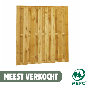 Tuinscherm Geïmpregneerd 180 x 180 cm 15 Planks 3 Lat (13mm) ACTIE