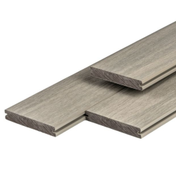 PuraShield composiet vlonderplank 2,3 x 13,8 cm Light Grey Massief